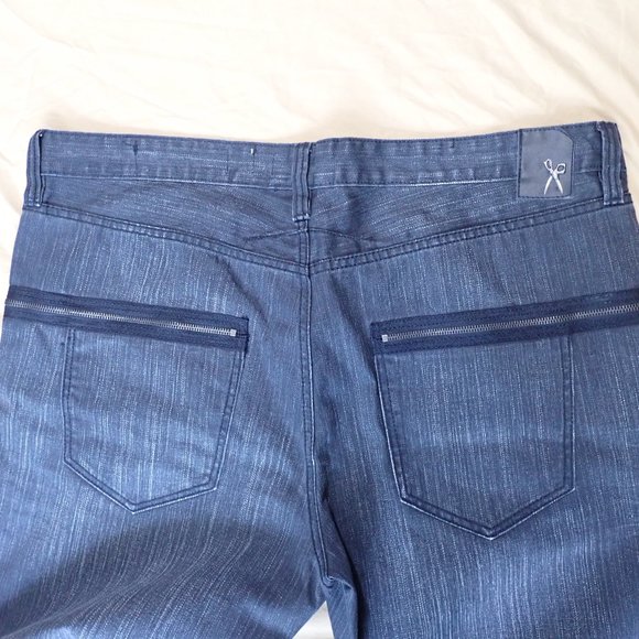 MARC ECKO Men's 42W/31L Jeans/Zippers around/NY/Black washed denim - Picture 1 of 8